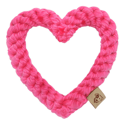 Heart Rope Toy 7" (Pink)