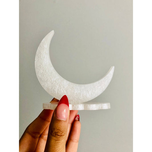 Moon Ring Holder- Metallic White