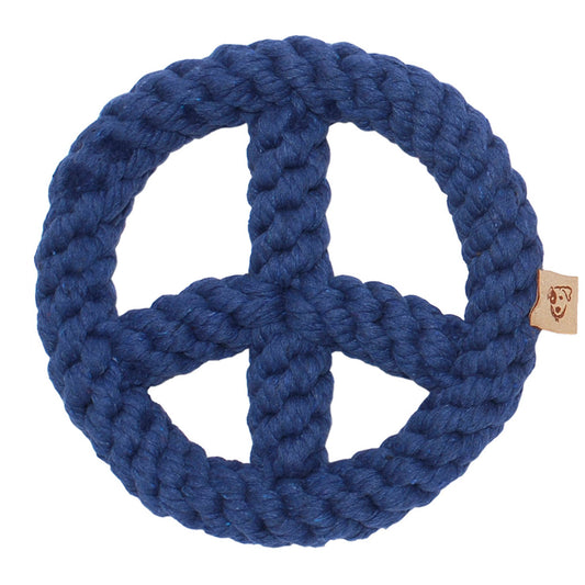 Blue Peace Sign Rope Toy 7" (One Size)